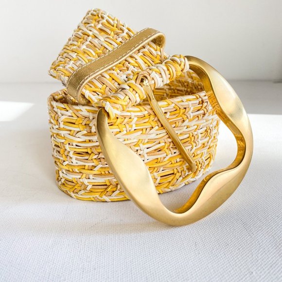 ๐ Suzi Roher Yellow & Gold Woven Belt ๐ - Picture 2 of 8